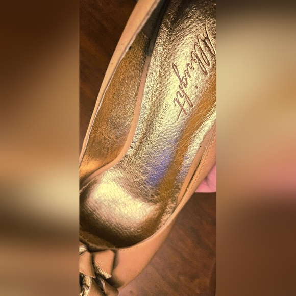 Miss Albright Specialty Anthropology Nude Natural Leather  Heels 7.5 EUC - Picture 4 of 12